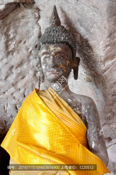 在雅拉寺石窟古代佛像；泰國(guó)
