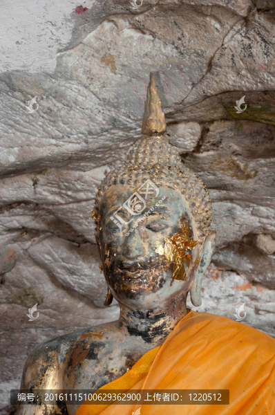 在雅拉寺石窟古代佛像；泰國(guó)