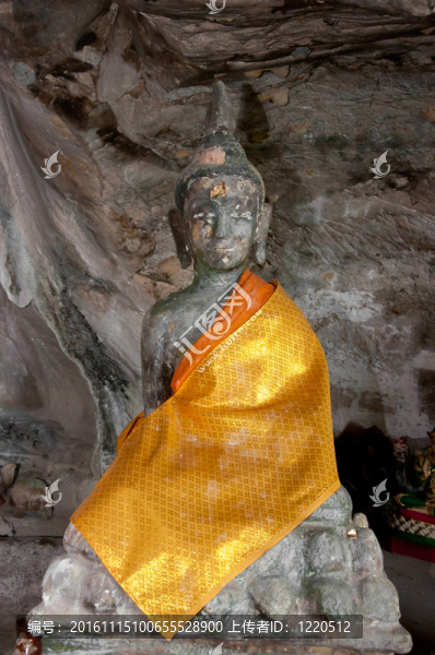 在雅拉寺石窟古代佛像；泰國(guó)