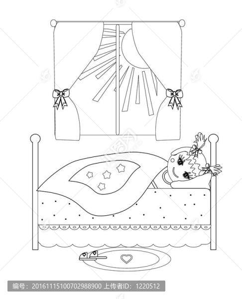 女孩睡在她的房間