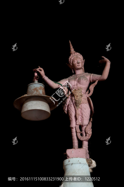 在雅拉石窟寺古燈的雕像；泰國