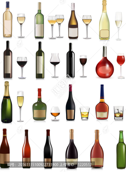 設置不同的飲料和瓶子