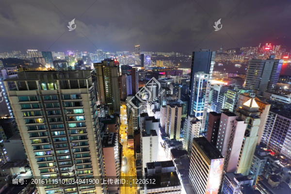 香港市中心城區(qū)的夜晚