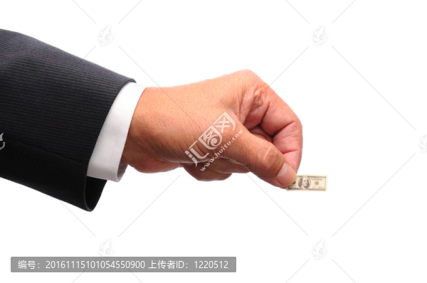 商人手里拿著小百