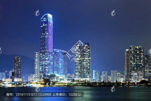 Tsuen,Wan在香港的夜晚