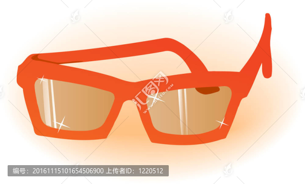 插圖橙色眼鏡