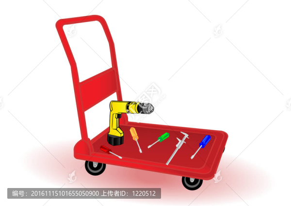 插畫的替換工具一輛手推車