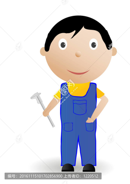說明男孩用工具