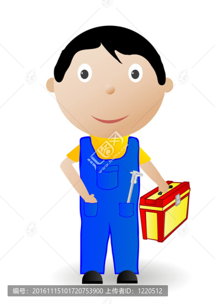 說明男孩用工具