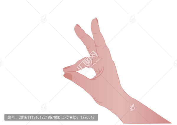 向量插圖一個女性的手