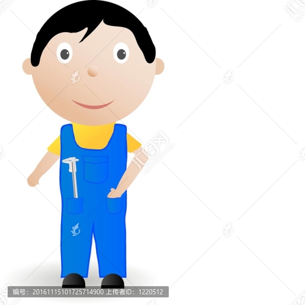 說明男孩用工具