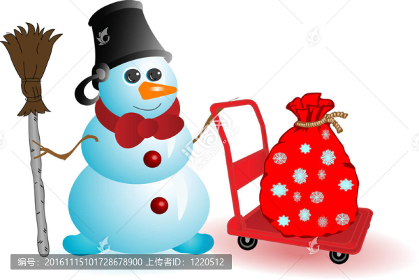 圣誕雪人插畫