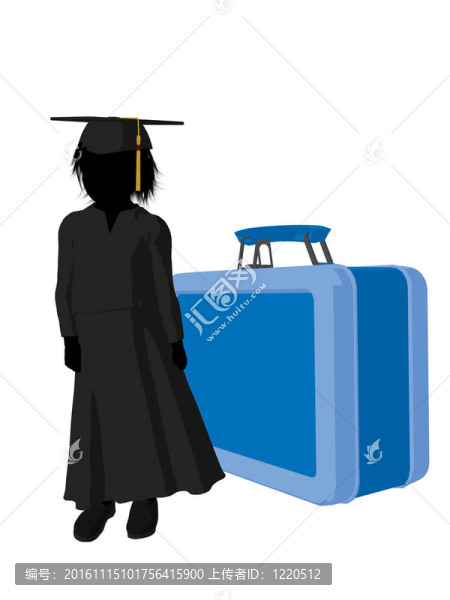 學(xué)校男孩剪影插圖