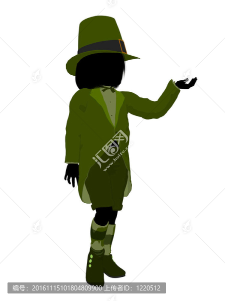 妖精女孩插畫剪影