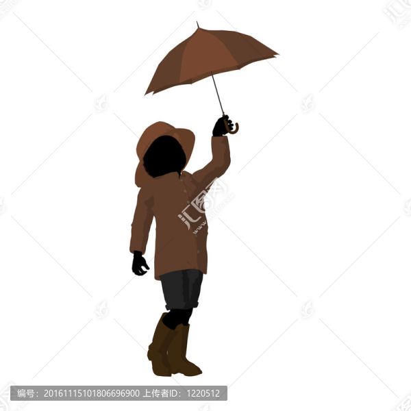 非洲裔美國人的雨小子剪影插圖