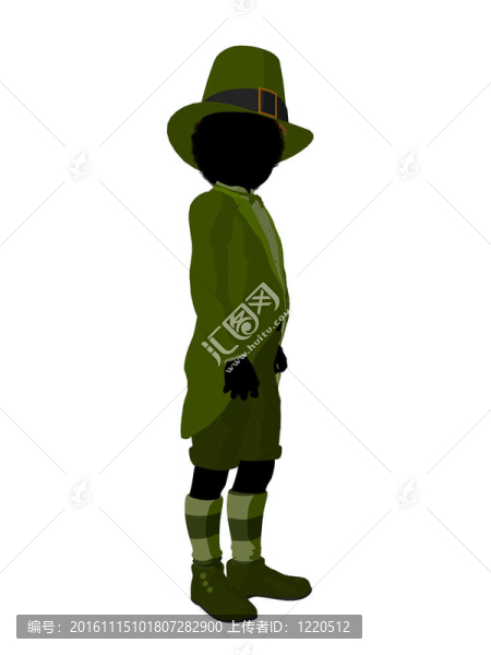 非洲裔美國人的妖精男孩插圖剪影