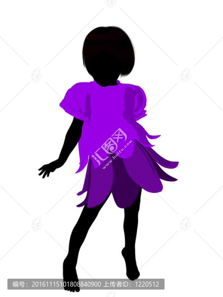 童話女孩剪影插圖