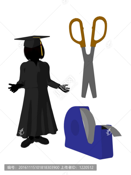 學(xué)校女孩剪影插圖