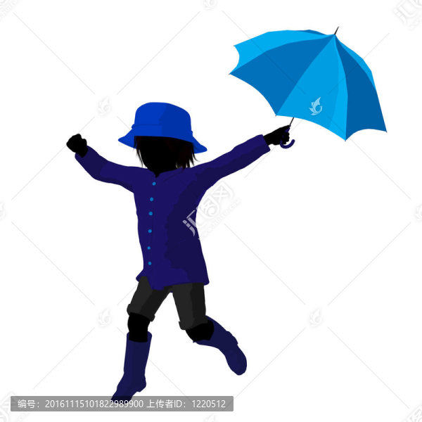 雨小子的剪影插圖