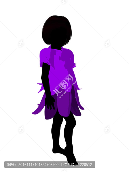 童話女孩剪影插圖