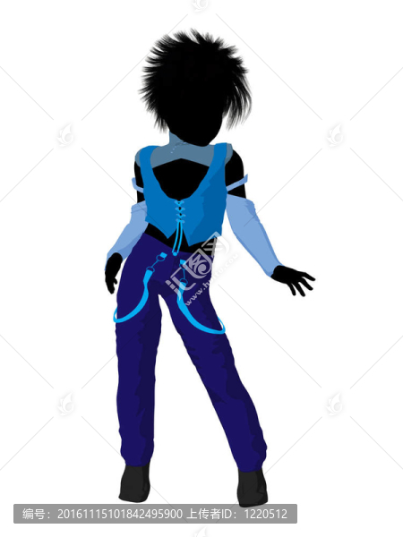 叛逆的男孩剪影插圖