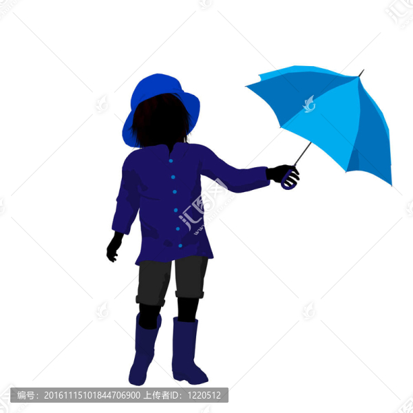 雨小子的剪影插圖