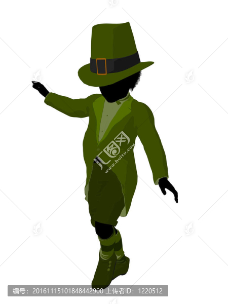 非洲裔美國人的妖精男孩插圖剪影