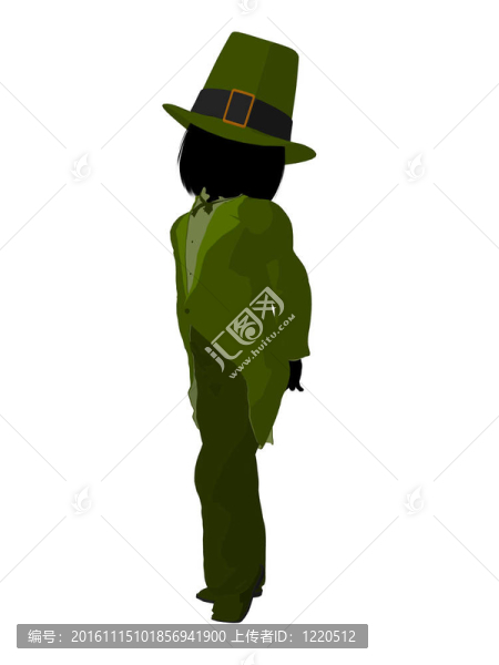 妖精女孩插畫剪影