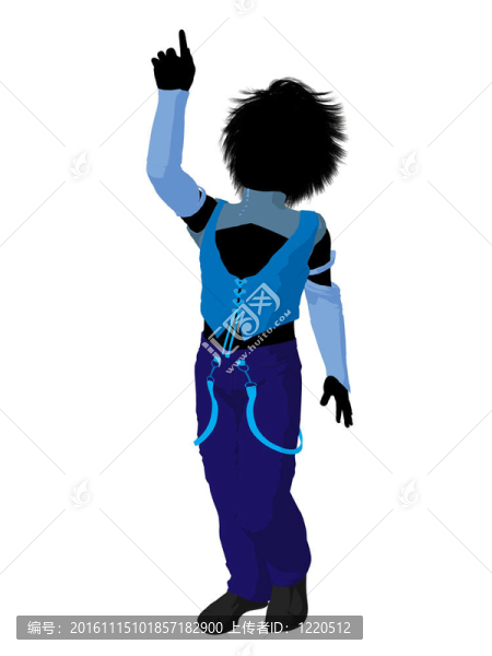 叛逆的男孩剪影插圖