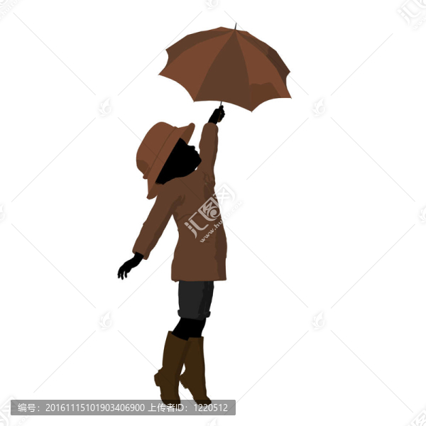 非洲裔美國(guó)人的雨小子剪影插圖
