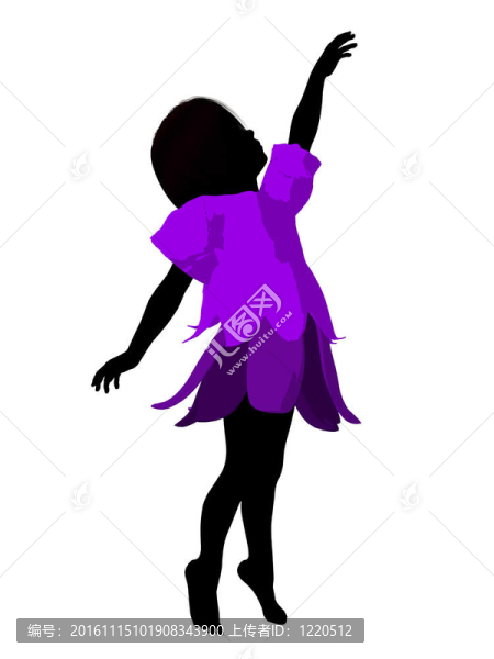 童話女孩剪影插圖