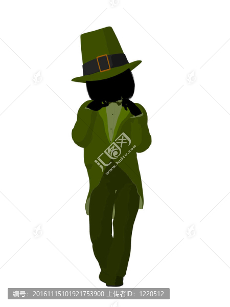 妖精女孩插畫剪影