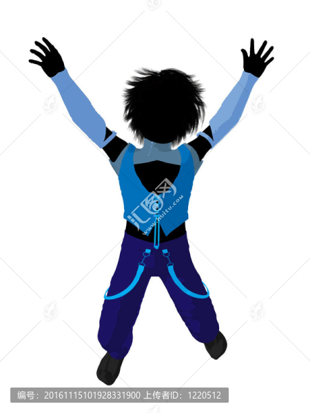 叛逆的男孩剪影插圖