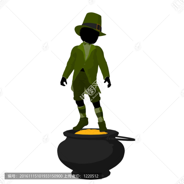 非洲裔美國人的妖精男孩插圖剪影