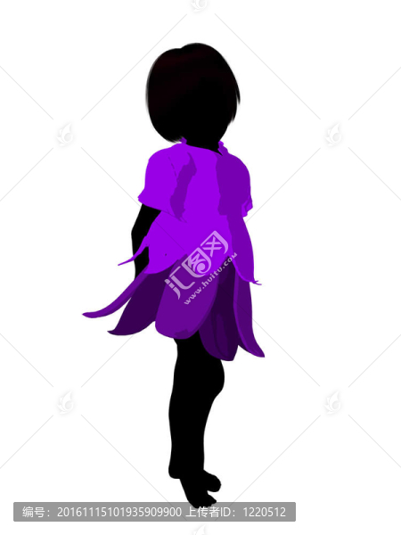 童話女孩剪影插圖