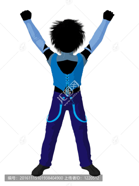 叛逆的男孩剪影插圖