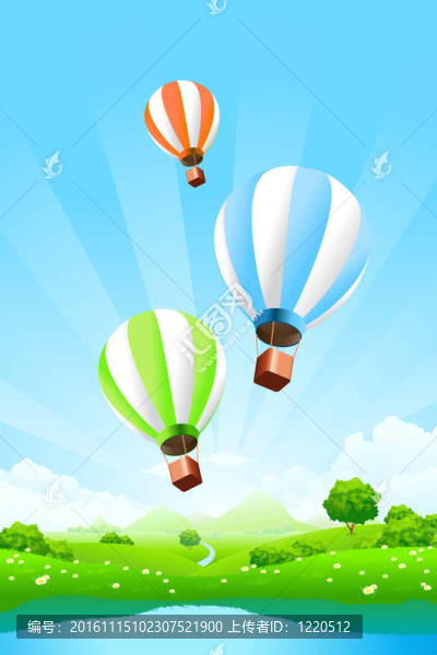 帶有氣球的綠色景觀