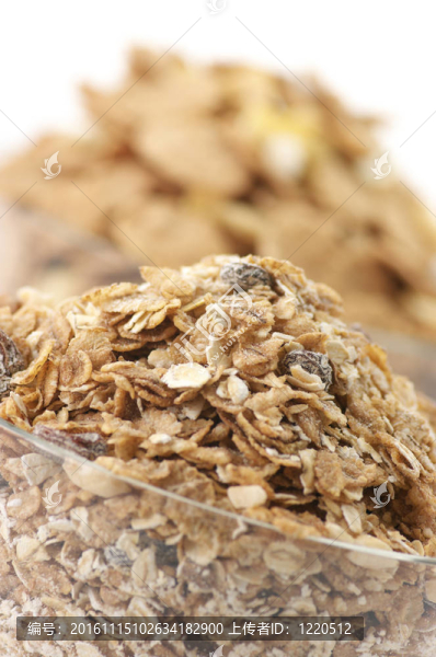 谷物早餐的特寫