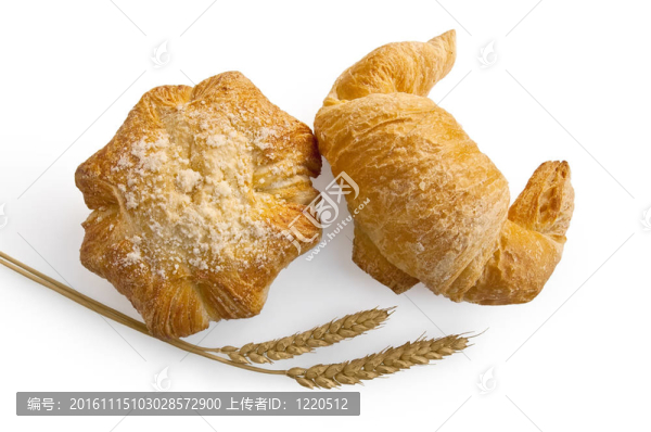 牛角包和莖小麥面包卷