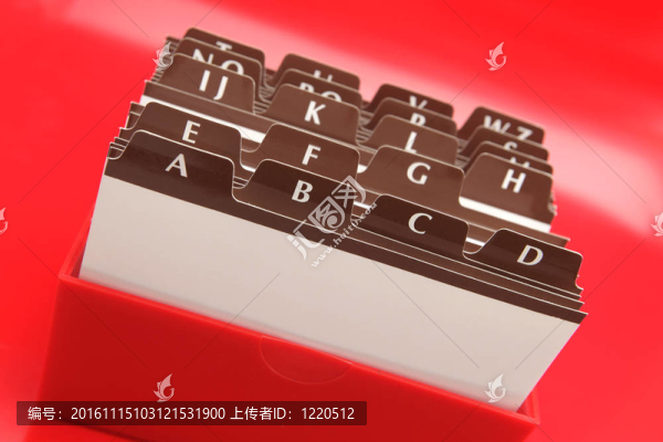 一個(gè)企業(yè)索引卡片特寫(xiě)
