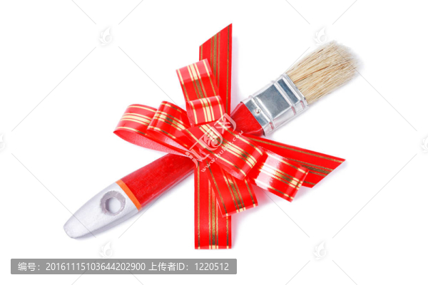 與紅色蝴蝶結(jié)的畫筆作為畫家的禮物