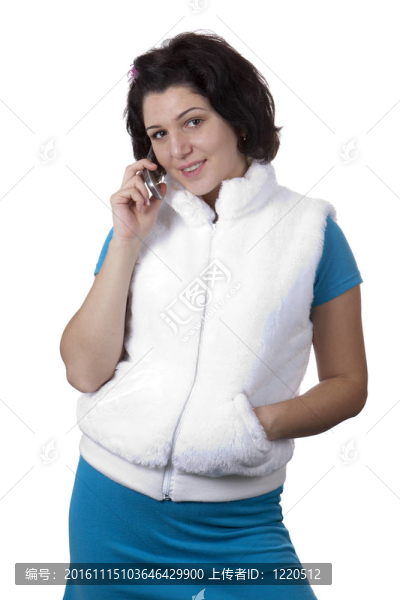 美麗的女孩在電話里