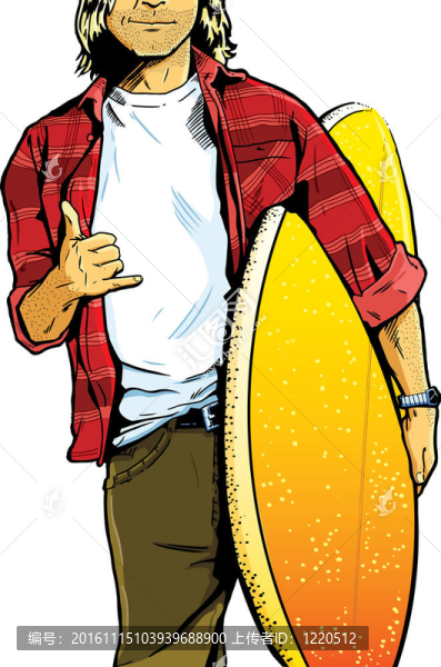 男性沖浪者攜帶surfboa