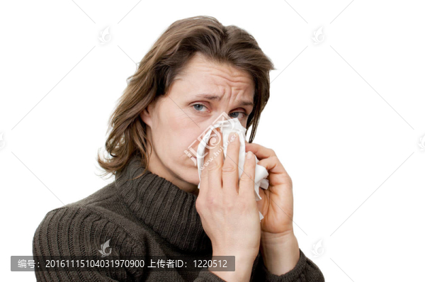 感冒的女人