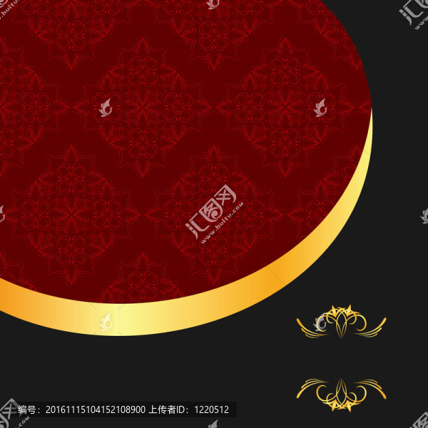 黑色金色紅色邀請框精美設(shè)計(jì)圖
