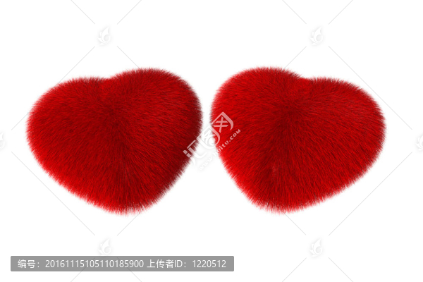 毛絨絨的紅色的心
