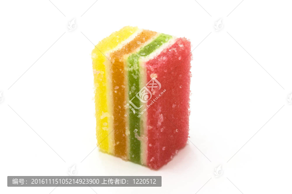 多色水果糖果；果凍