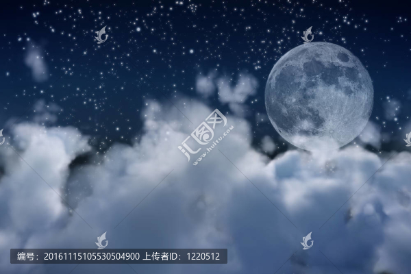 滿月和云