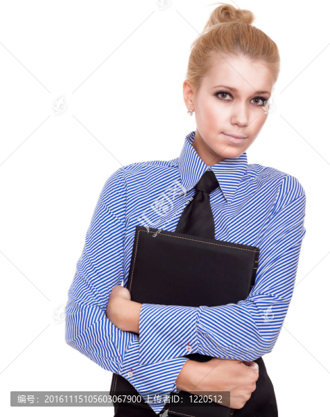 金發(fā)女商人與黑色夾白色隔離