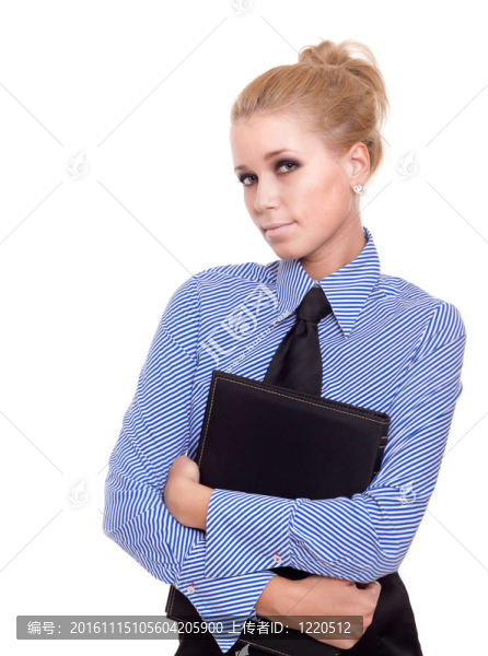 金發(fā)女商人與黑色夾白色隔離